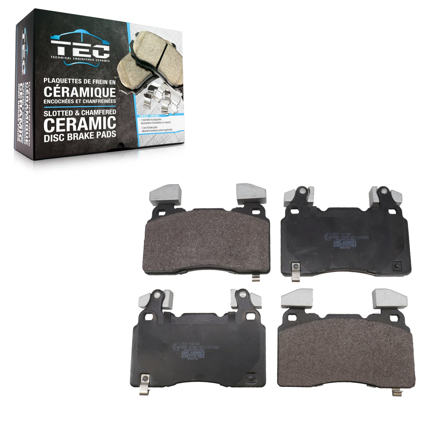Ceramic Disc Brake Pads Front TEC-1474A For Chevrolet Camaro Corvette Cadillac