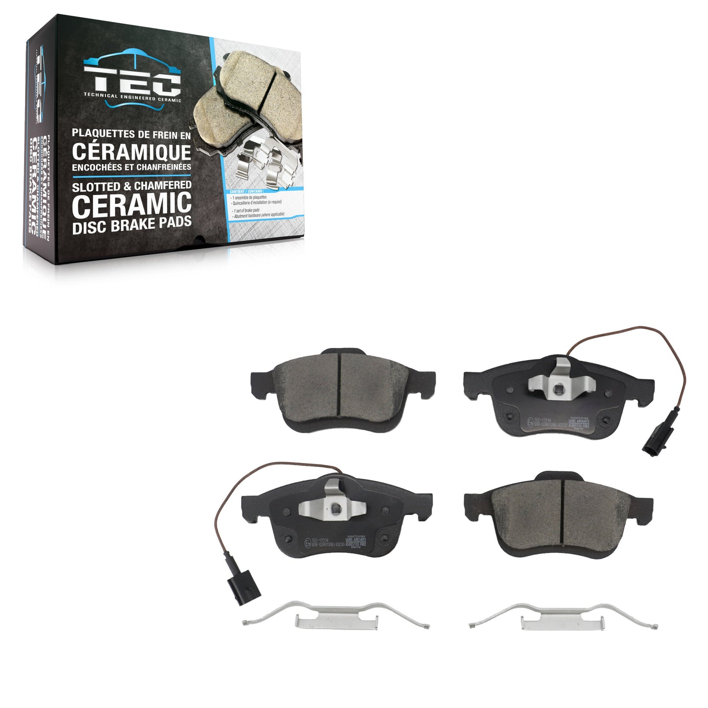 Ceramic Disc Brake Pads Front TEC-1721A For 2015-2021 Ram ProMaster City