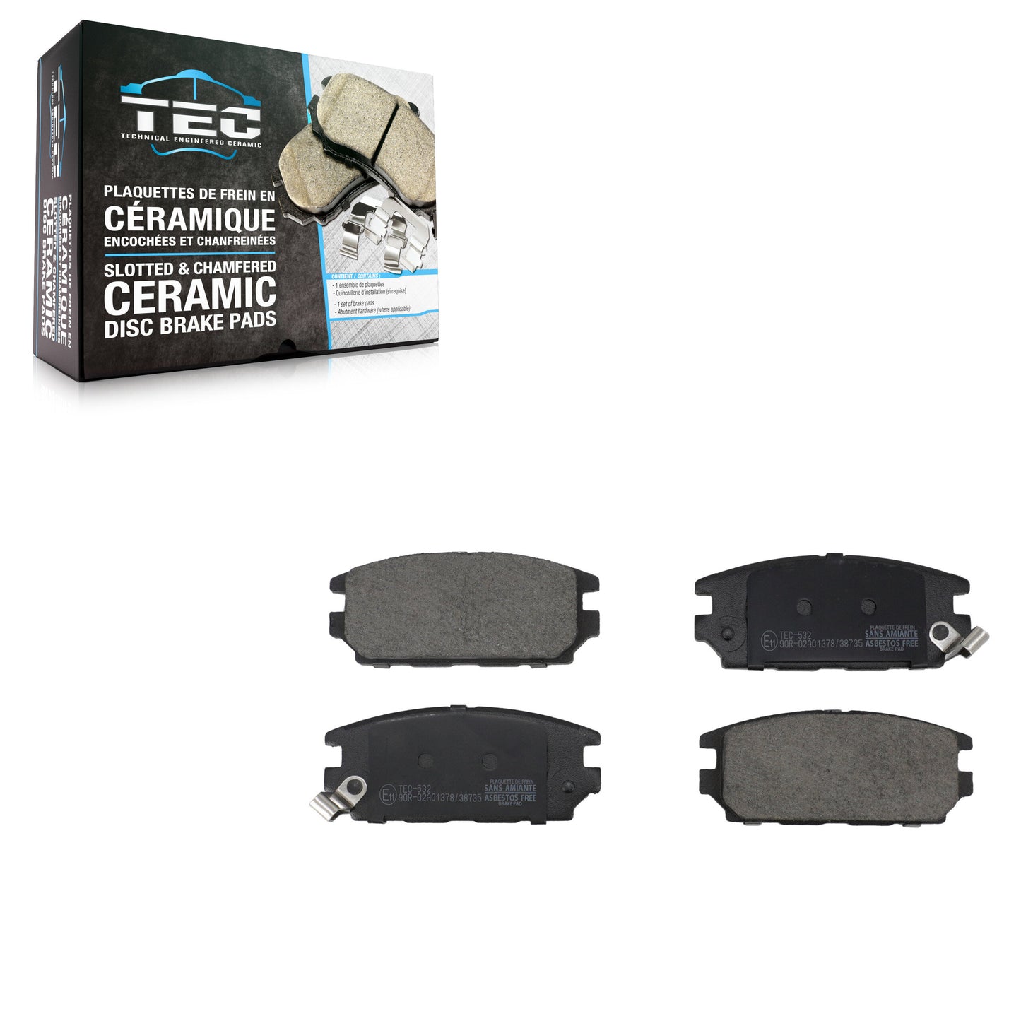 Ceramic Disc Brake Pads Rear TEC-532 For Mitsubishi Eclipse Galant Dodge Stealth