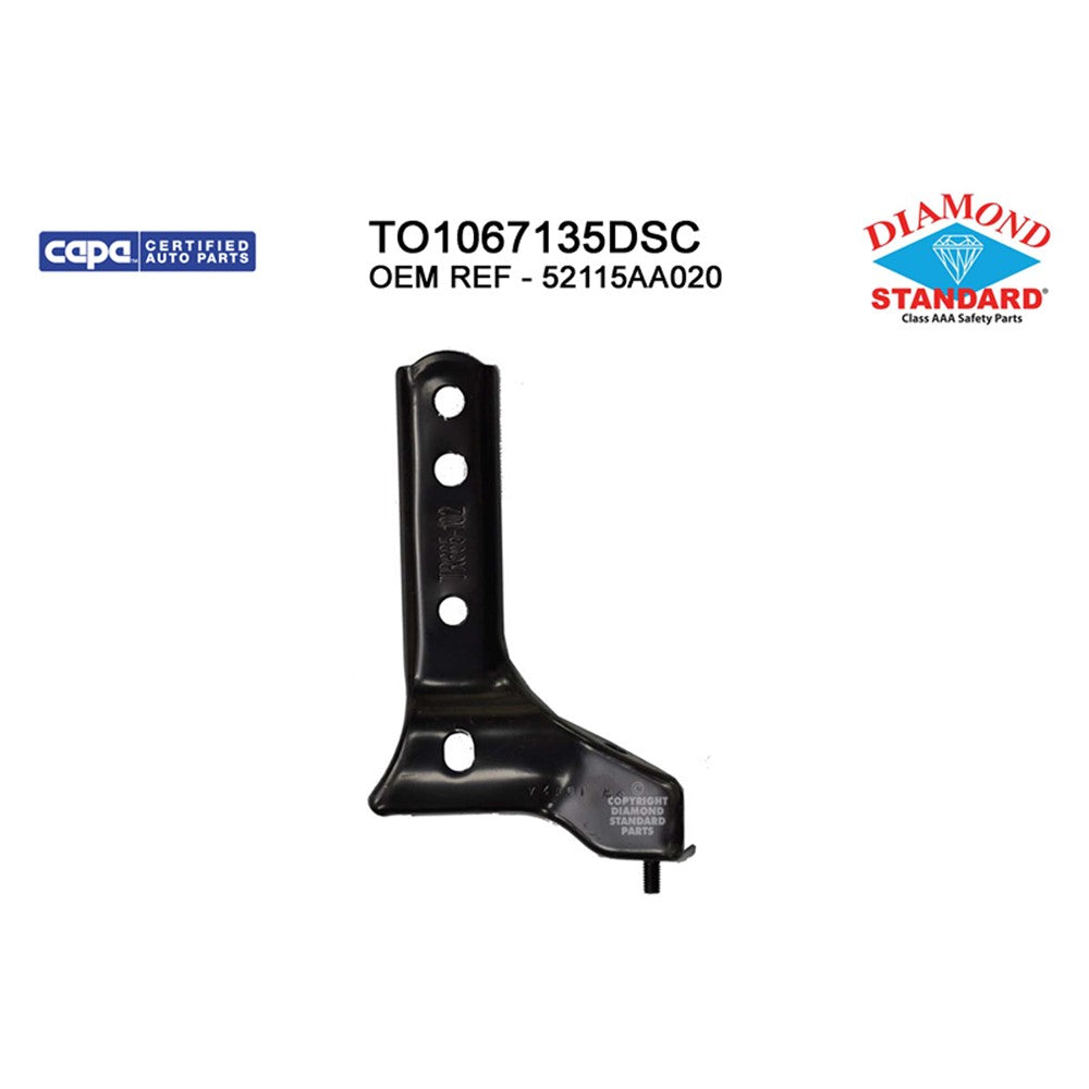 Front Right Front Passenger Side Outer Bumper Cover Support 2002-2006 Toyota Camry