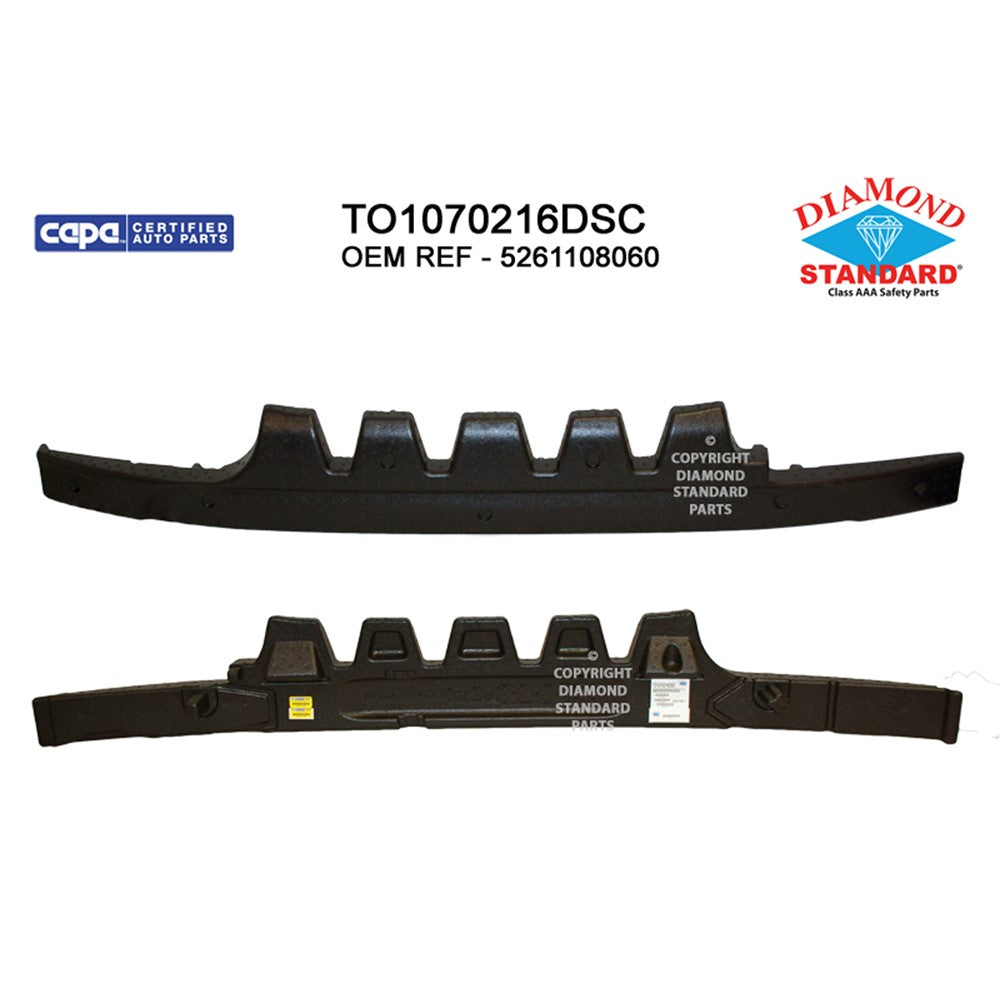 Front Bumper Impact Absorber 2015-2017 Toyota Sienna