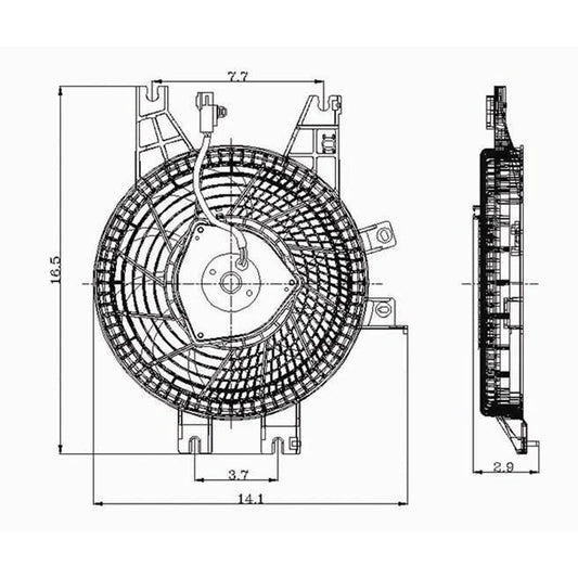 A C Condenser Fan Assembly for 2001-2007 Toyota Sequoia