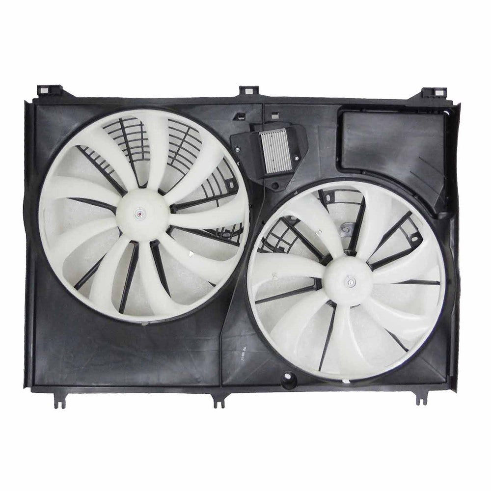 Radiator And Condenser Fan Assembly With Two Fans Side By Side With Module 2014-2019 Toyota Highlander