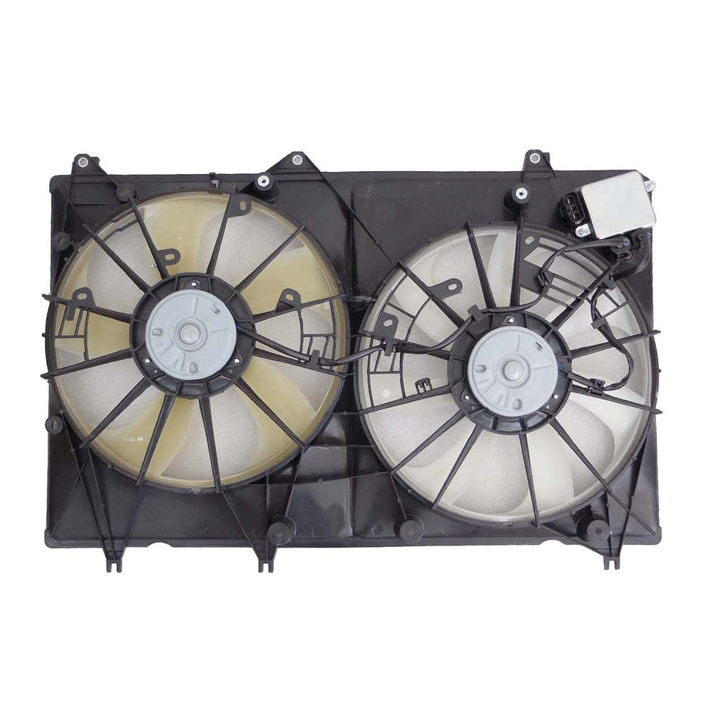 Radiator And Condenser Fan Assembly With Two Fans Side By Side 2010-2013 Toyota Highlander