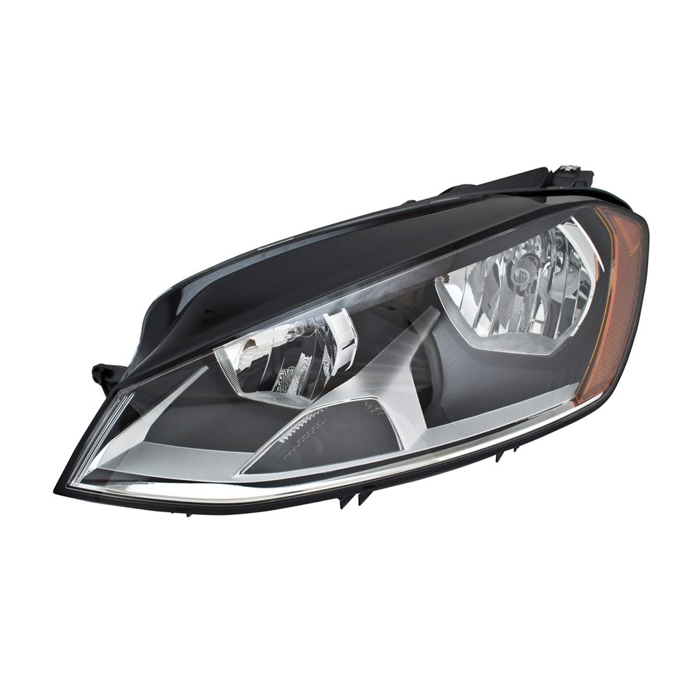 Front Left Driver Side Halogen Headlight Assembly 2015-2017 Volkswagen Golf, Golf Sportwagen, Gti