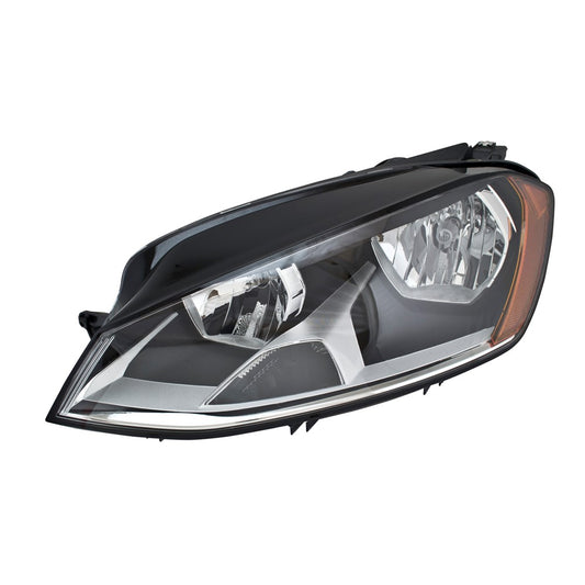 Front Left Driver Side Halogen Headlight Assembly 2015-2017 Volkswagen Golf, Golf Sportwagen, Gti