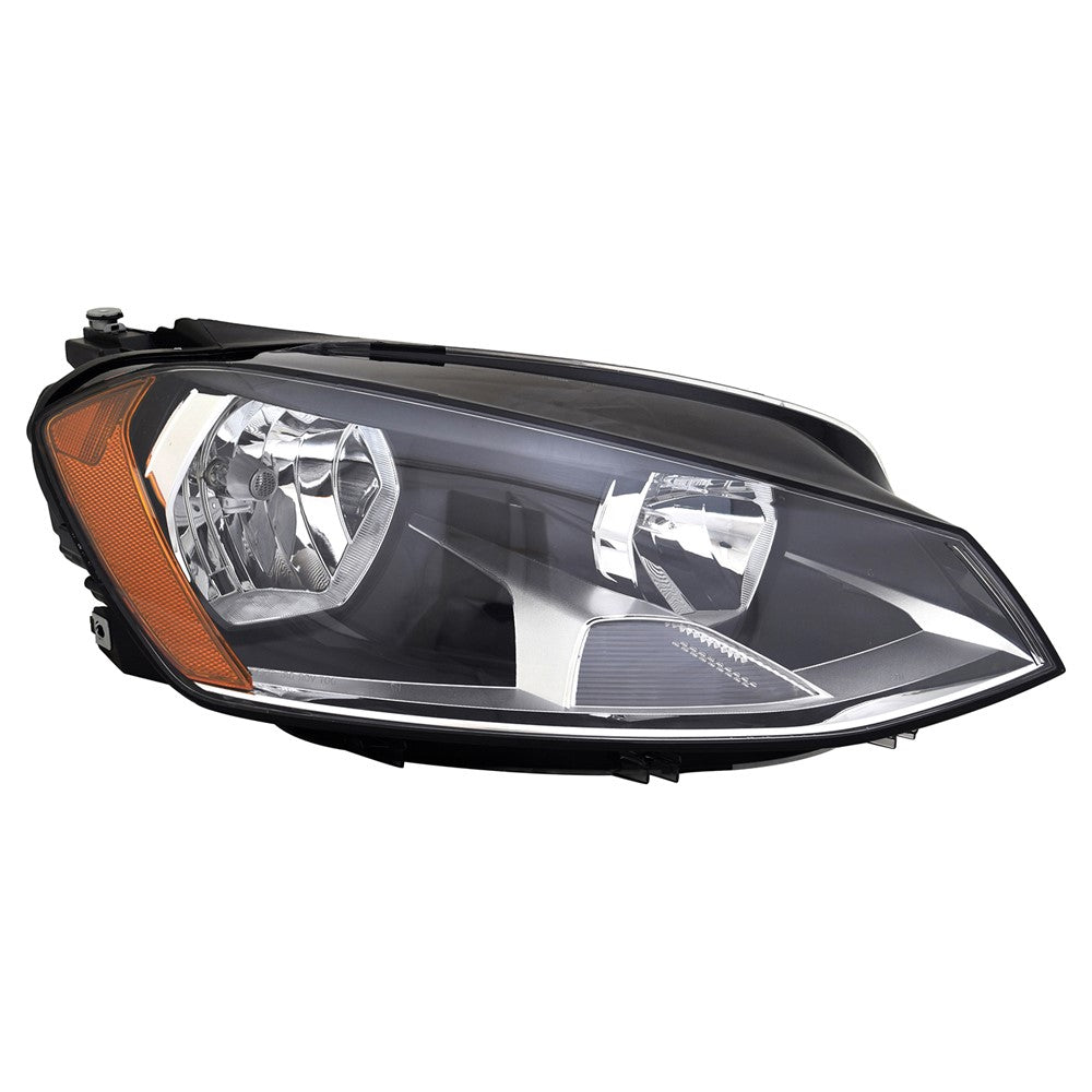 Front Right Passenger Side Halogen Headlight Assembly 2015-2017 Volkswagen Golf, Golf Sportwagen, Gti
