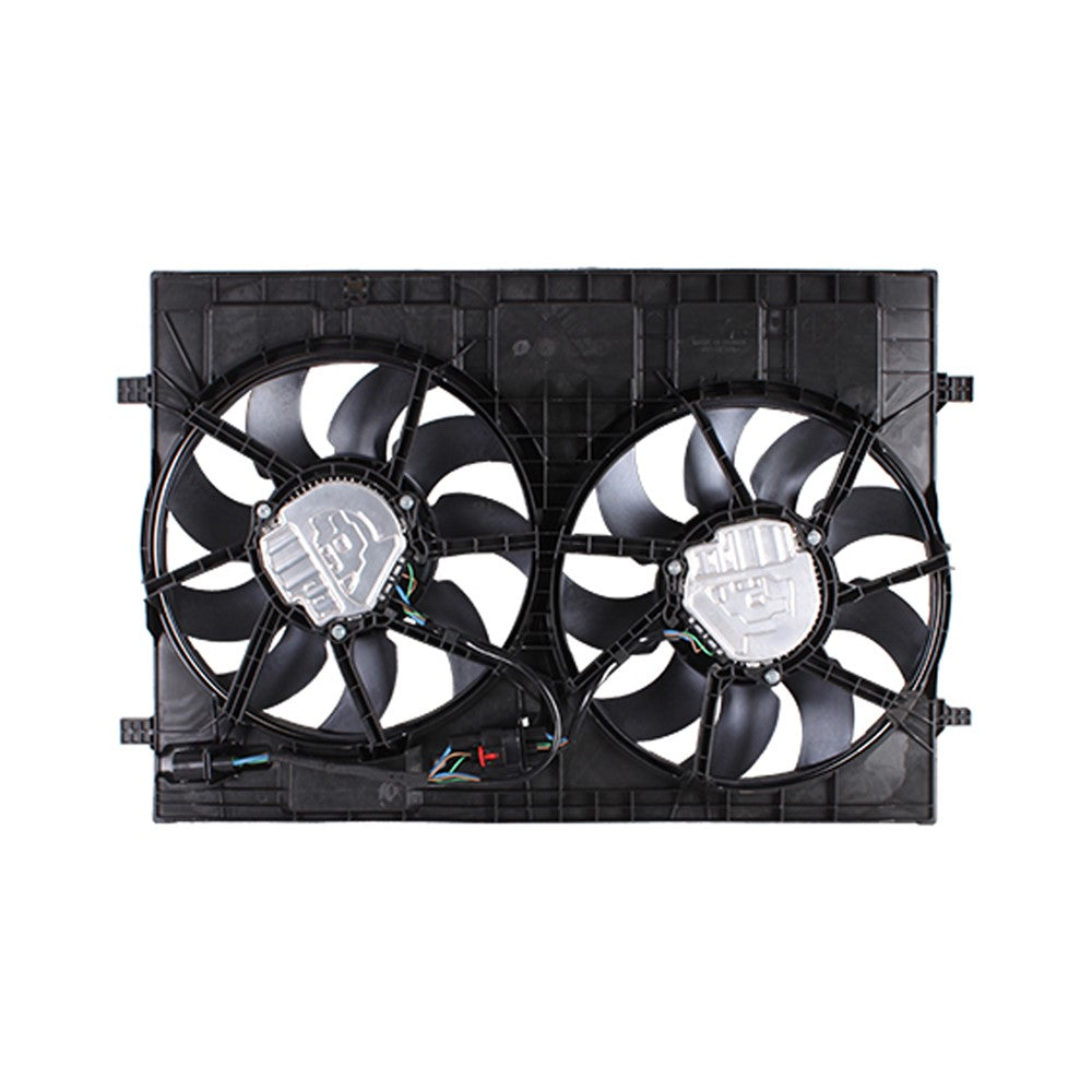 Radiator And Condenser Fan Assembly With Two Fans Side By Side Models Without Trailer Hitch 2018-2022 Volkswagen Atlas, Atlas Cross Sport