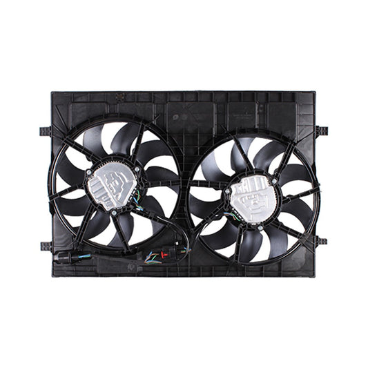 Radiator And Condenser Fan Assembly With Two Fans Side By Side Models Without Trailer Hitch 2018-2022 Volkswagen Atlas, Atlas Cross Sport
