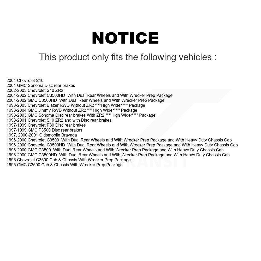 Brake Hydraulic Hose Rear 12-H380469 For Chevrolet GMC Blazer S10 Sonoma Jimmy