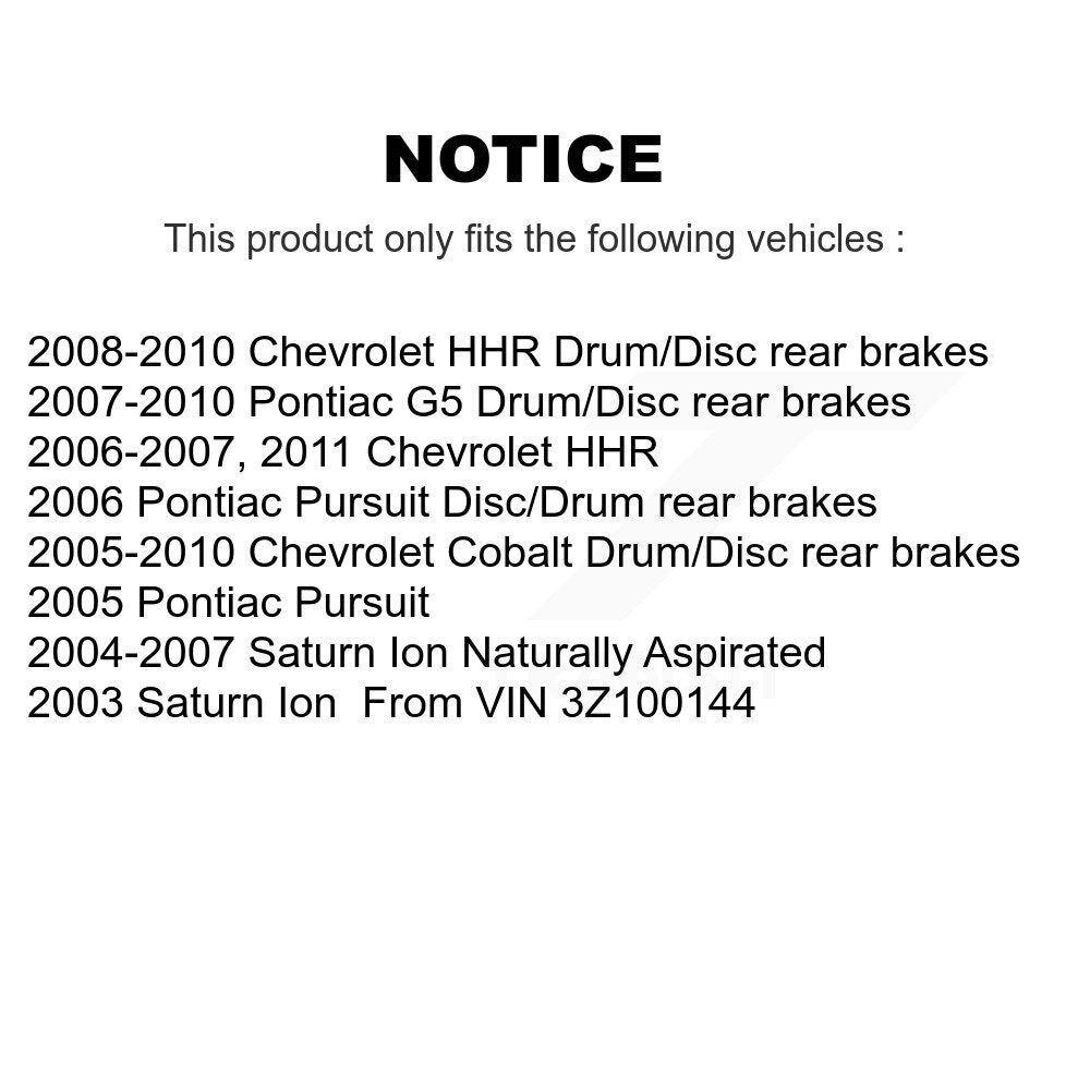 Brake Hydraulic Hose Rear 12-H620471 For Chevrolet Cobalt Pontiac G5 Saturn Ion