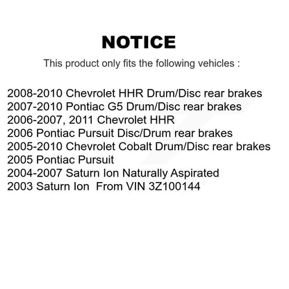 Brake Hydraulic Hose Rear 12-H620471 For Chevrolet Cobalt Pontiac G5 Saturn Ion