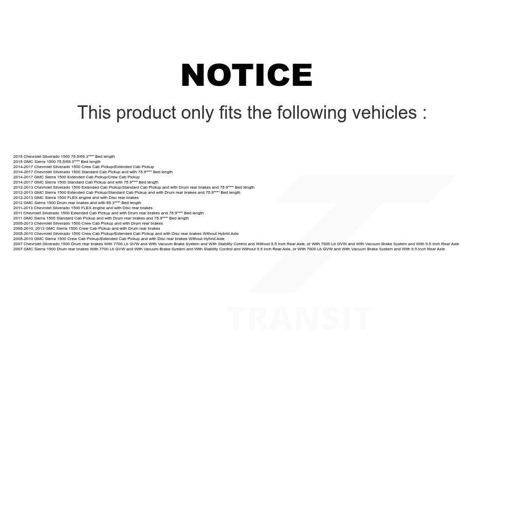 Brake Hydraulic Hose Rear Center 12-H620827 For GMC Sierra 1500 Chevrolet