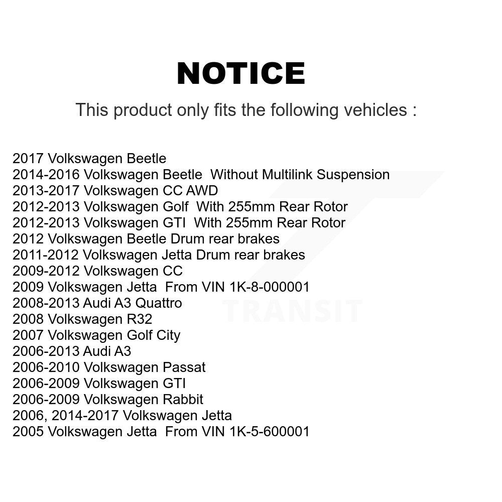 Brake Hydraulic Hose Rear 12-H620969 For Volkswagen Jetta Rabbit Golf Beetle GTI