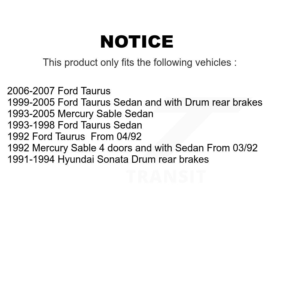Drum Brake Hardware Kit Rear 13-H17326 For Ford Taurus Mercury Sable Hyundai