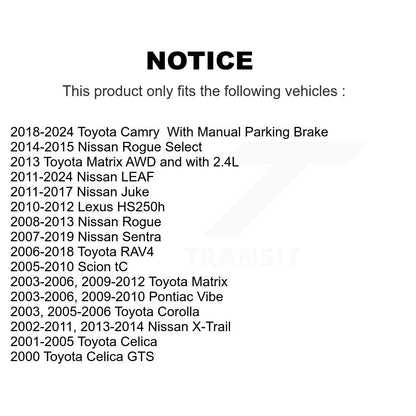 Parking Brake Hardware Kit Rear 13-H17402 For Toyota RAV4 Nissan Sentra Matrix