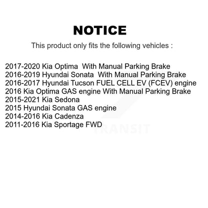 Parking Brake Hardware Kit Rear 13-H17461 For Hyundai Kia Tucson Sonata Sportage