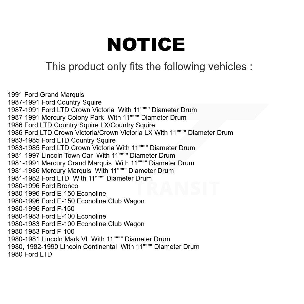 Drum Brake Hardware Kit Rear 13-H7071 For Ford F-150 Lincoln Town Car E-150 LTD
