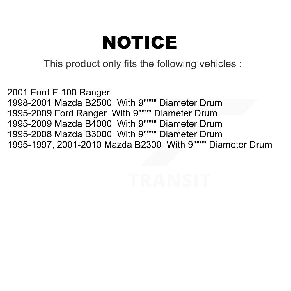 Drum Brake Hardware Kit Rear 13-H7294 For Ford Ranger Mazda B4000 B3000 B2300