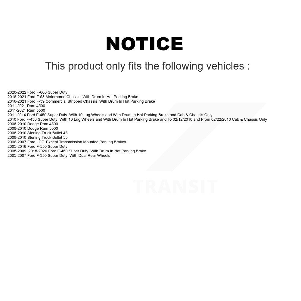 Parking Brake Hardware Kit Rear 13-H7337 For Ford F-350 Super Duty F-450 F-550