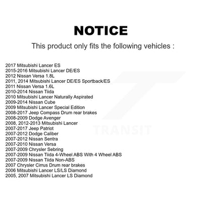 Drum Brake Hardware Kit Rear 13-H7351 For Nissan Jeep Versa Mitsubishi Lancer