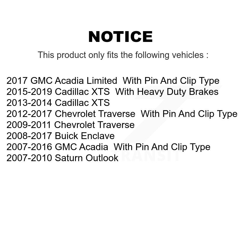 Parking Brake Hardware Kit Rear 13-H7354 For GMC Acadia Buick Enclave Chevrolet