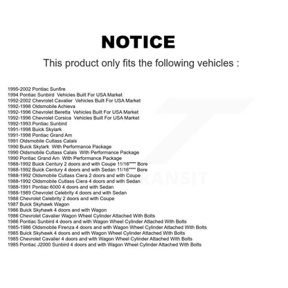 Drum Brake Wheel Cylinder Rear 14-WC37778 For Chevrolet Cavalier Pontiac Sunfire