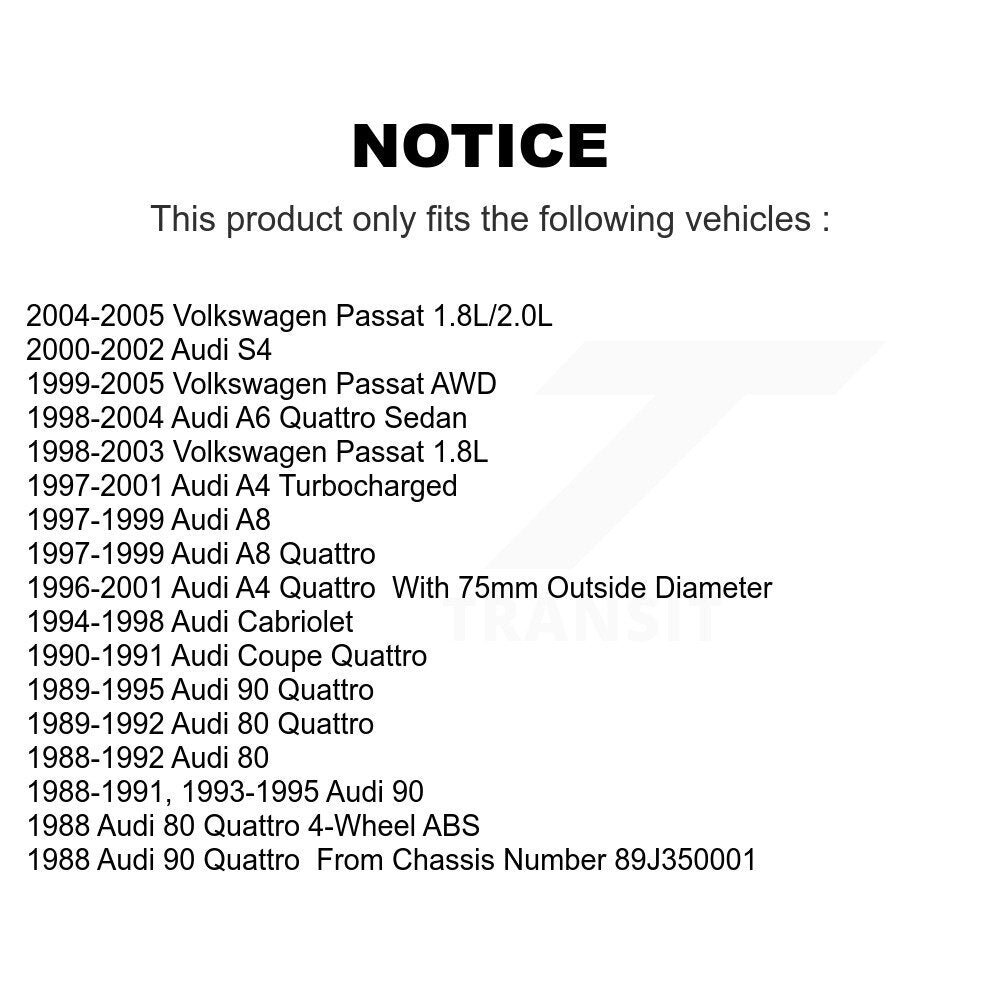 Wheel Bearing 70-510020 For Volkswagen Passat Audi A4 Quattro A6 S4 Cabriolet 90