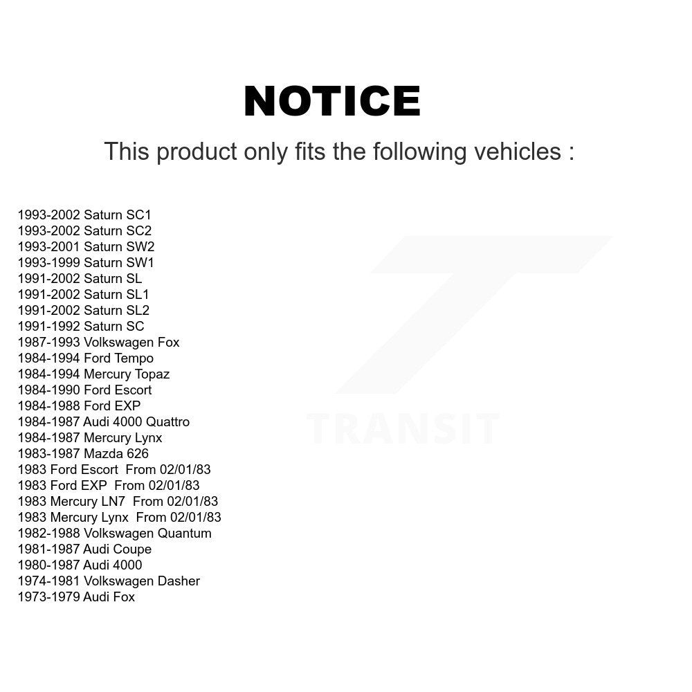 Wheel Bearing Front 70-510024 For Saturn SL1 SC1 SL2 Ford Tempo SC2 Mercury SL