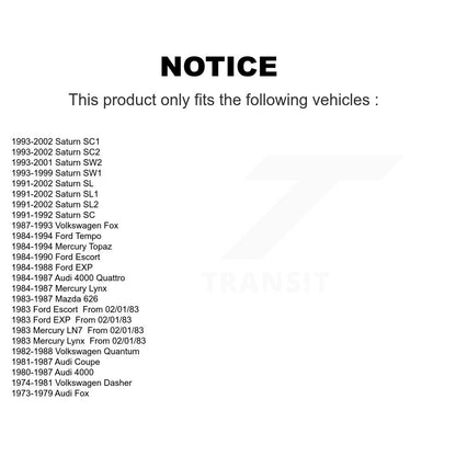 Wheel Bearing Front 70-510024 For Saturn SL1 SC1 SL2 Ford Tempo SC2 Mercury SL
