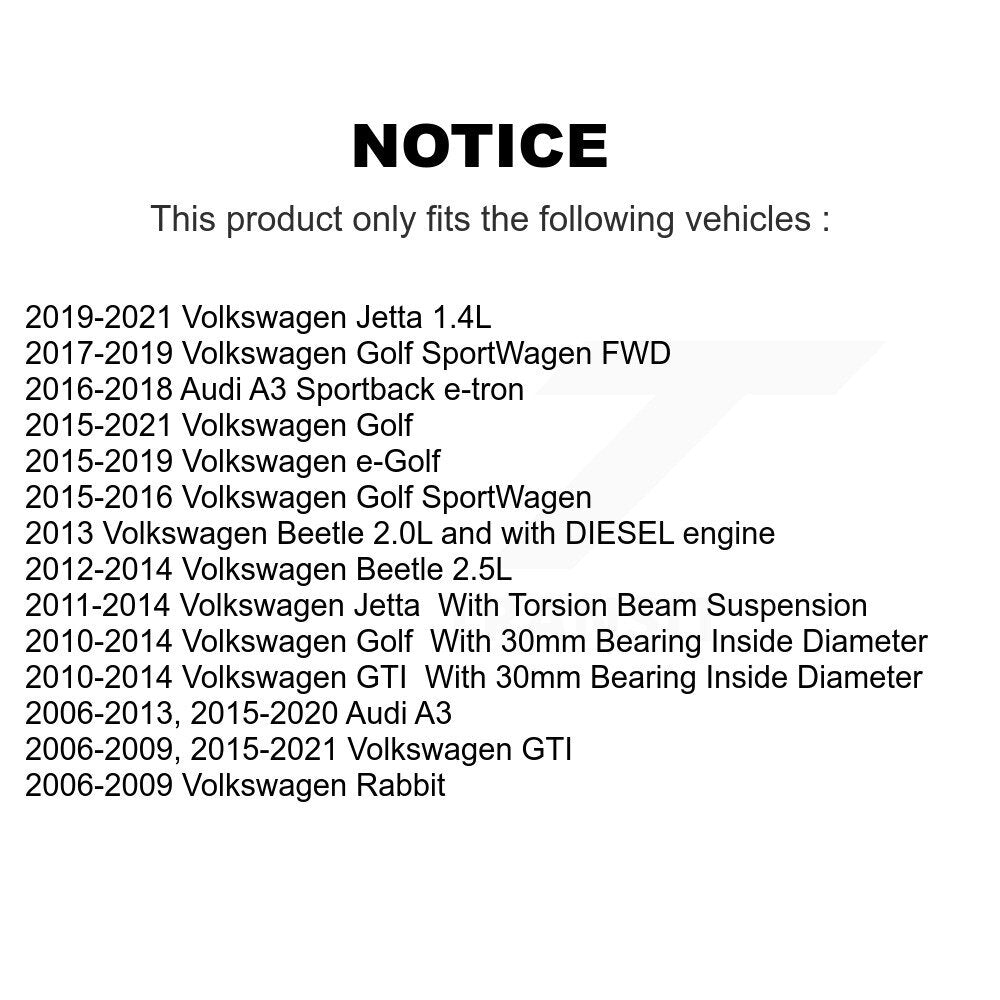 Wheel Bearing Hub Assembly Rear 70-512336 For Volkswagen Jetta Golf GTI Rabbit
