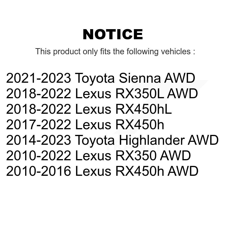Wheel Bearing Hub Assembly Rear 70-512365 For Toyota Highlander Lexus RX350