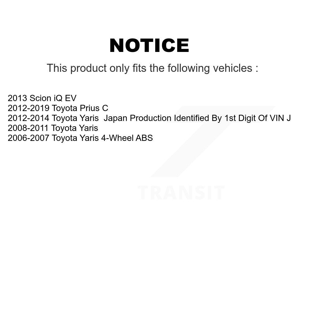 Wheel Bearing Hub Assembly Rear 70-512370 For Toyota Yaris Prius C Scion iQ