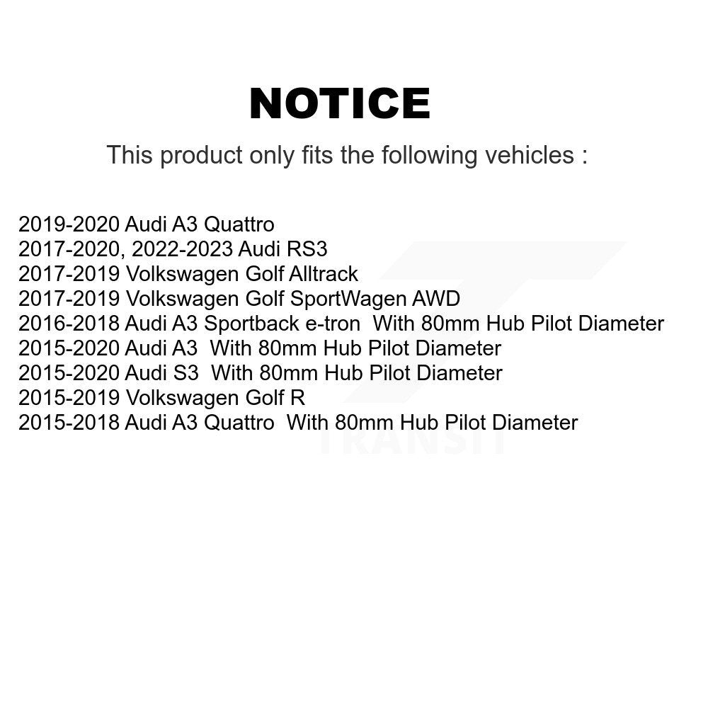 Wheel Bearing Hub Assembly 70-512566 For Volkswagen Audi Golf SportWagen A3 R S3
