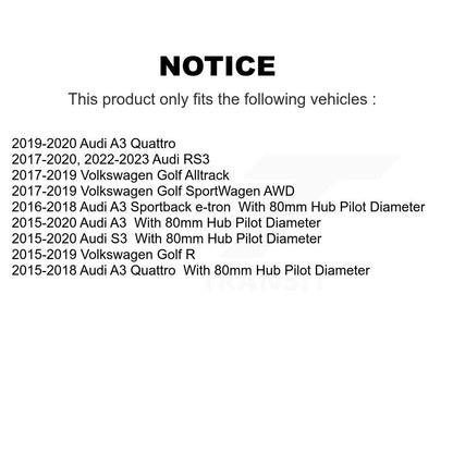 Wheel Bearing Hub Assembly 70-512566 For Volkswagen Audi Golf SportWagen A3 R S3