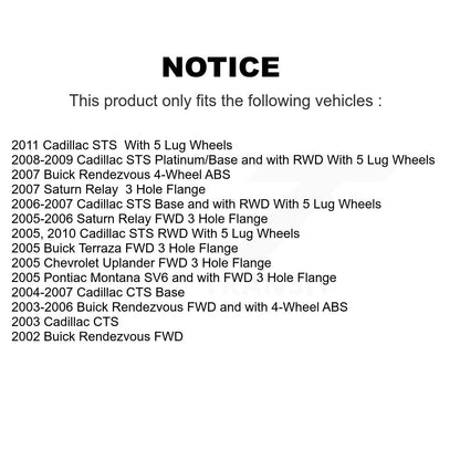 Wheel Bearing Hub Assembly 70-513186 For Buick Cadillac Rendezvous CTS Pontiac