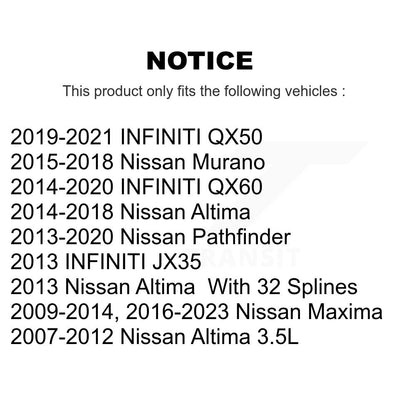 Wheel Bearing Hub Assembly Front 70-513296 For Nissan Altima Pathfinder Murano