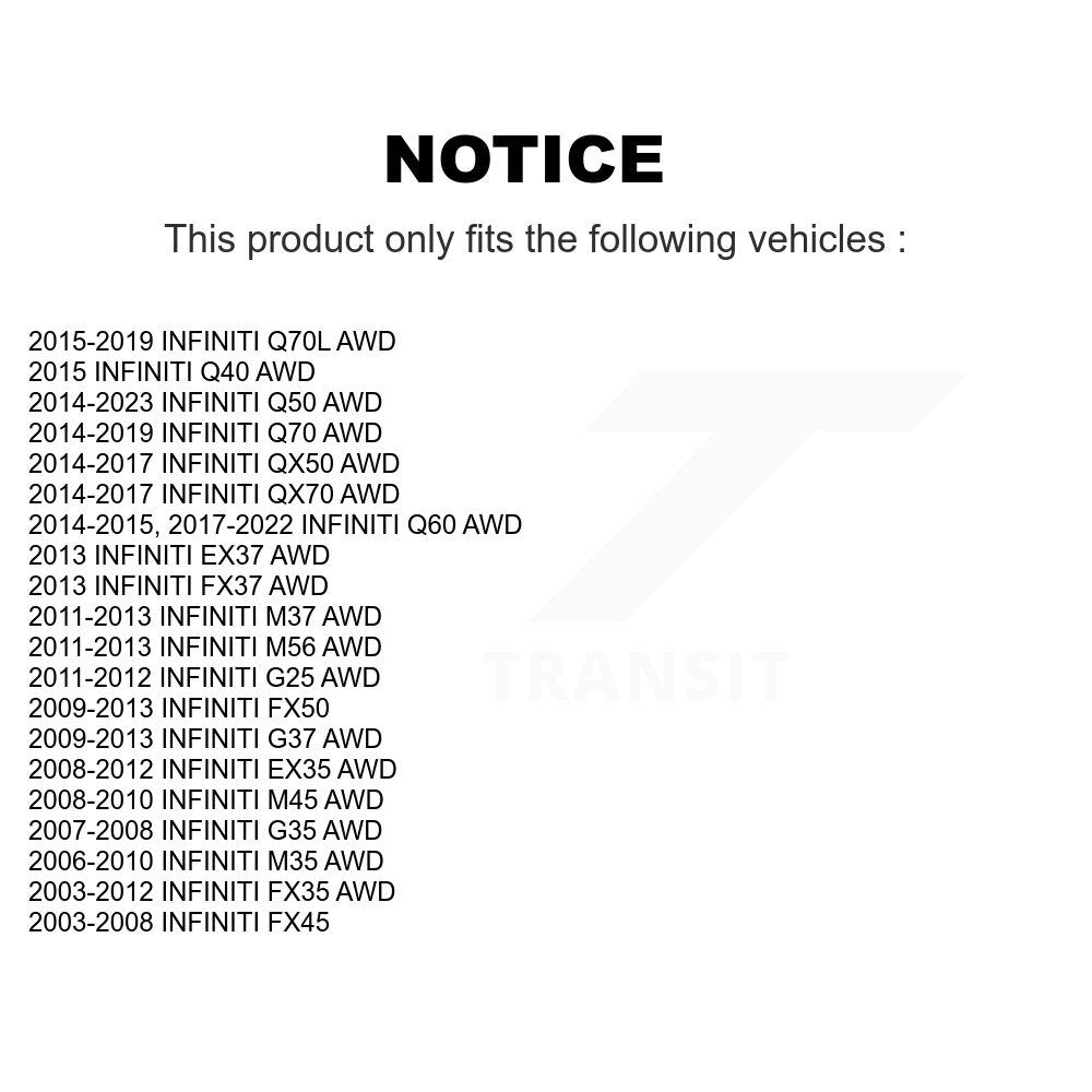 Wheel Bearing Hub Assembly Front 70-513335 For INFINITI Q50 G37 QX50 EX35 FX35