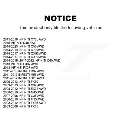 Wheel Bearing Hub Assembly Front 70-513335 For INFINITI Q50 G37 QX50 EX35 FX35