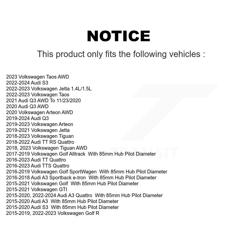 Wheel Bearing Hub Assembly 70-513379 For Volkswagen Tiguan Golf Audi Jetta Q3 A3
