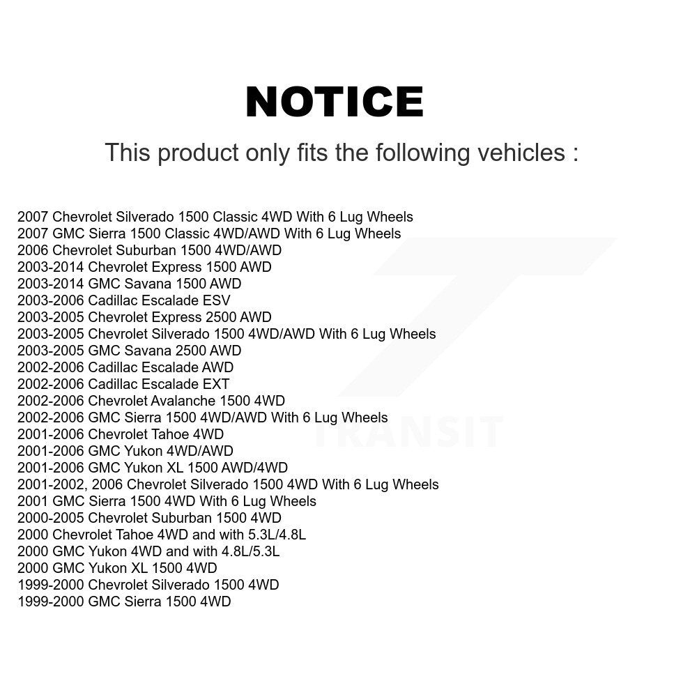 Wheel Bearing Hub Assembly Front 70-515036 For Chevrolet GMC Silverado 1500 XL