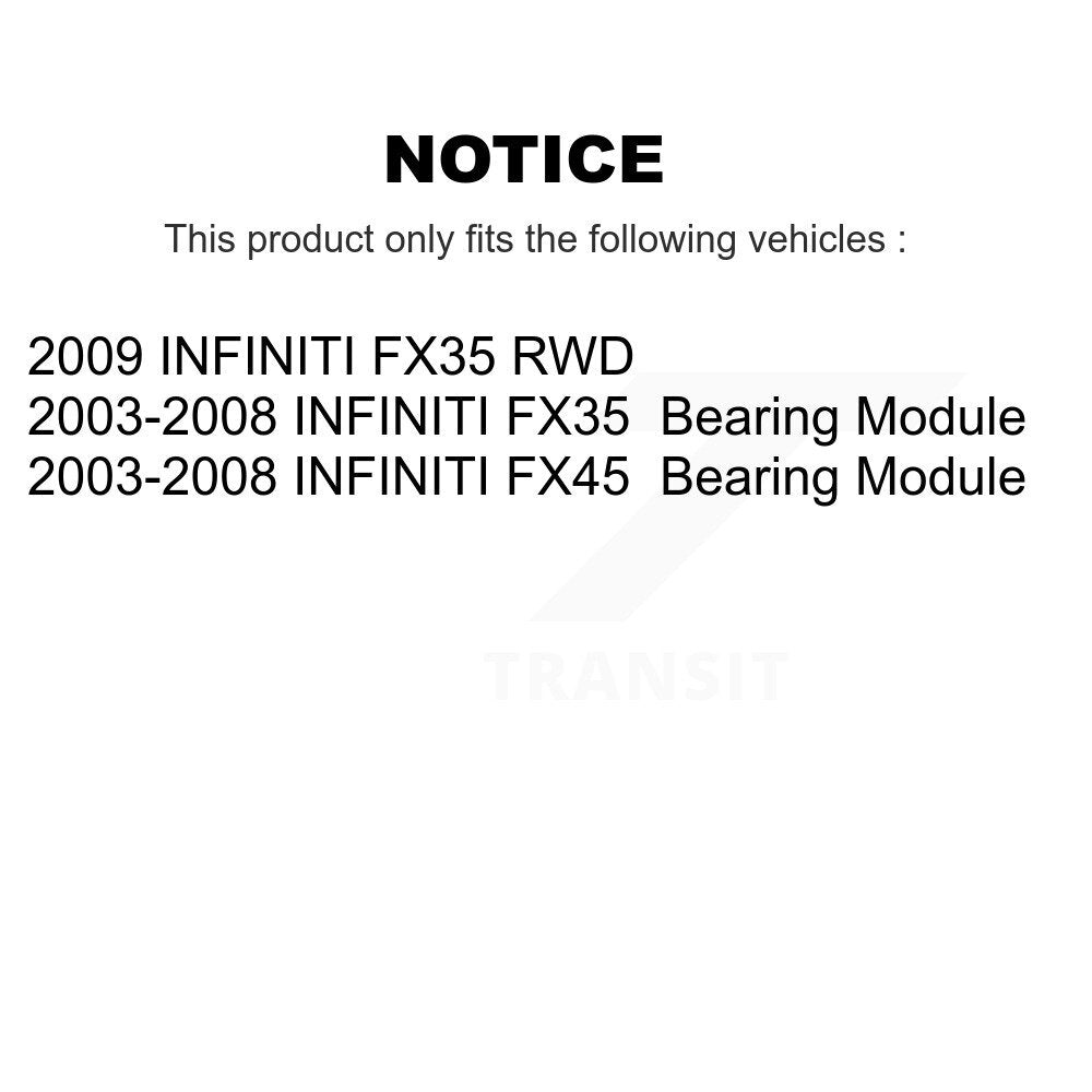 Wheel Bearing Assembly Rear 70-541002 For INFINITI FX35 FX45