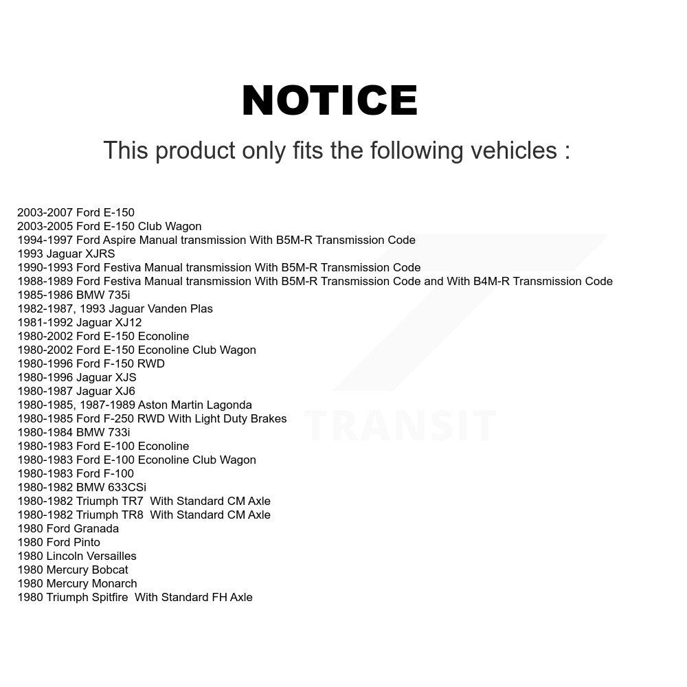 Bearing 70-A13 For Ford F-150 E-150 Econoline Jaguar F-250 XJS F-100 Club Wagon