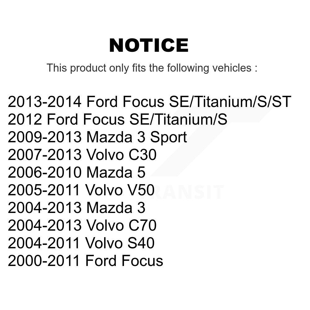 Suspension Trailing Arm Bushing Rear 72-K200064 For Mazda 3 Ford Focus 5 Volvo