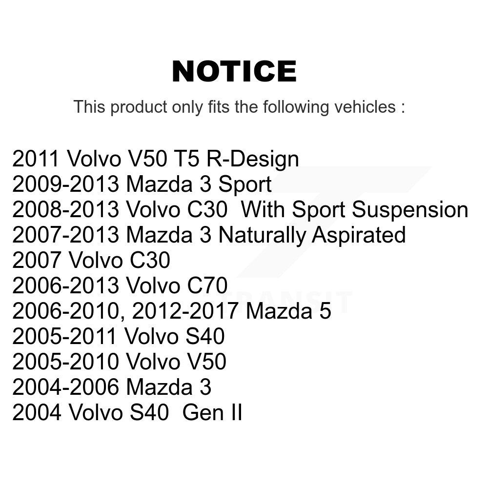 Suspension Stabilizer Bar Link Kit Rear 72-K80867 For Mazda 3 5 Volvo S40 C30
