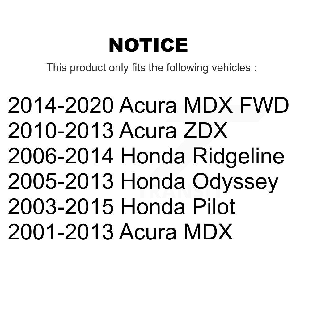 Suspension Stabilizer Bar Bushing Kit Front To Frame 72-K90559 For Honda Acura