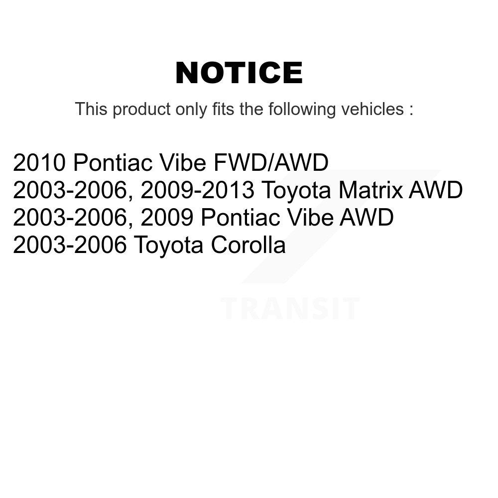 Suspension Stabilizer Bar Link Kit Rear 72-K90718 For Toyota Matrix Corolla Vibe