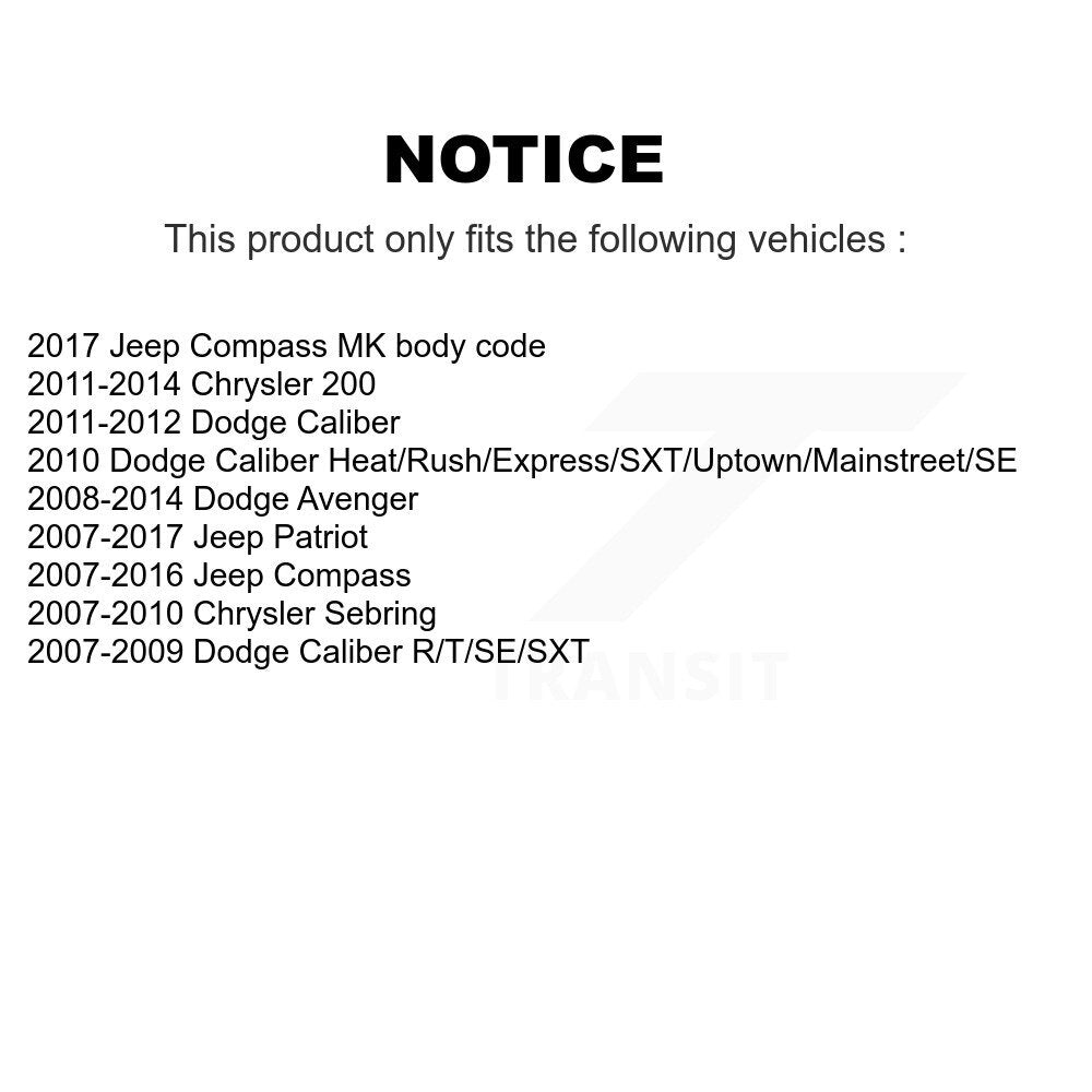 Suspension Strut Hardware Kit Rear 73-906959 For Jeep Patriot Dodge Chrysler 200