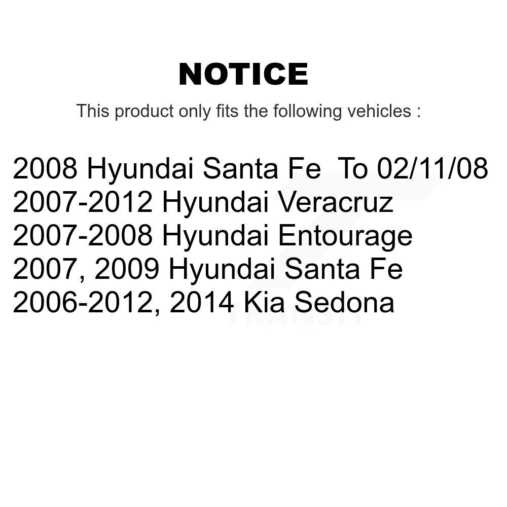 Suspension Strut Hardware Kit Front 73-906968 For Hyundai Santa Fe Kia Sedona