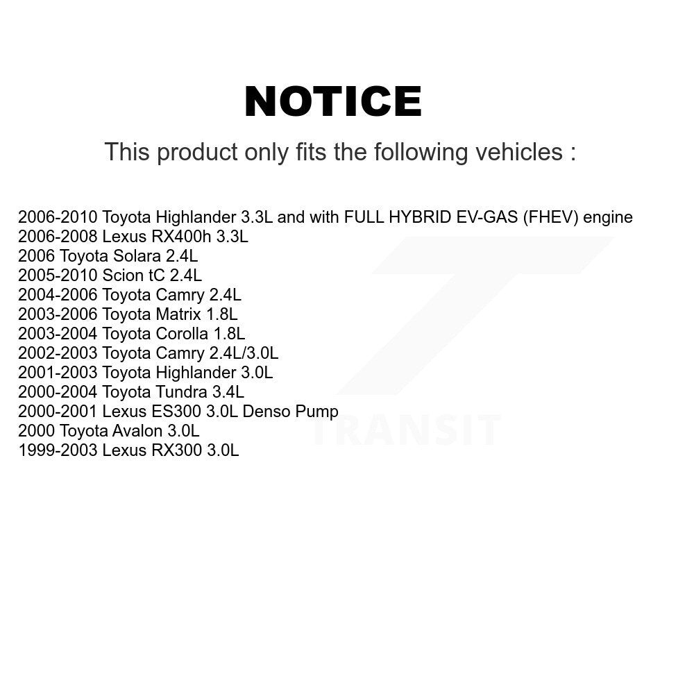 Electric Fuel Pump AGY-00210177 For Toyota Camry Matrix Corolla Highlander Lexus